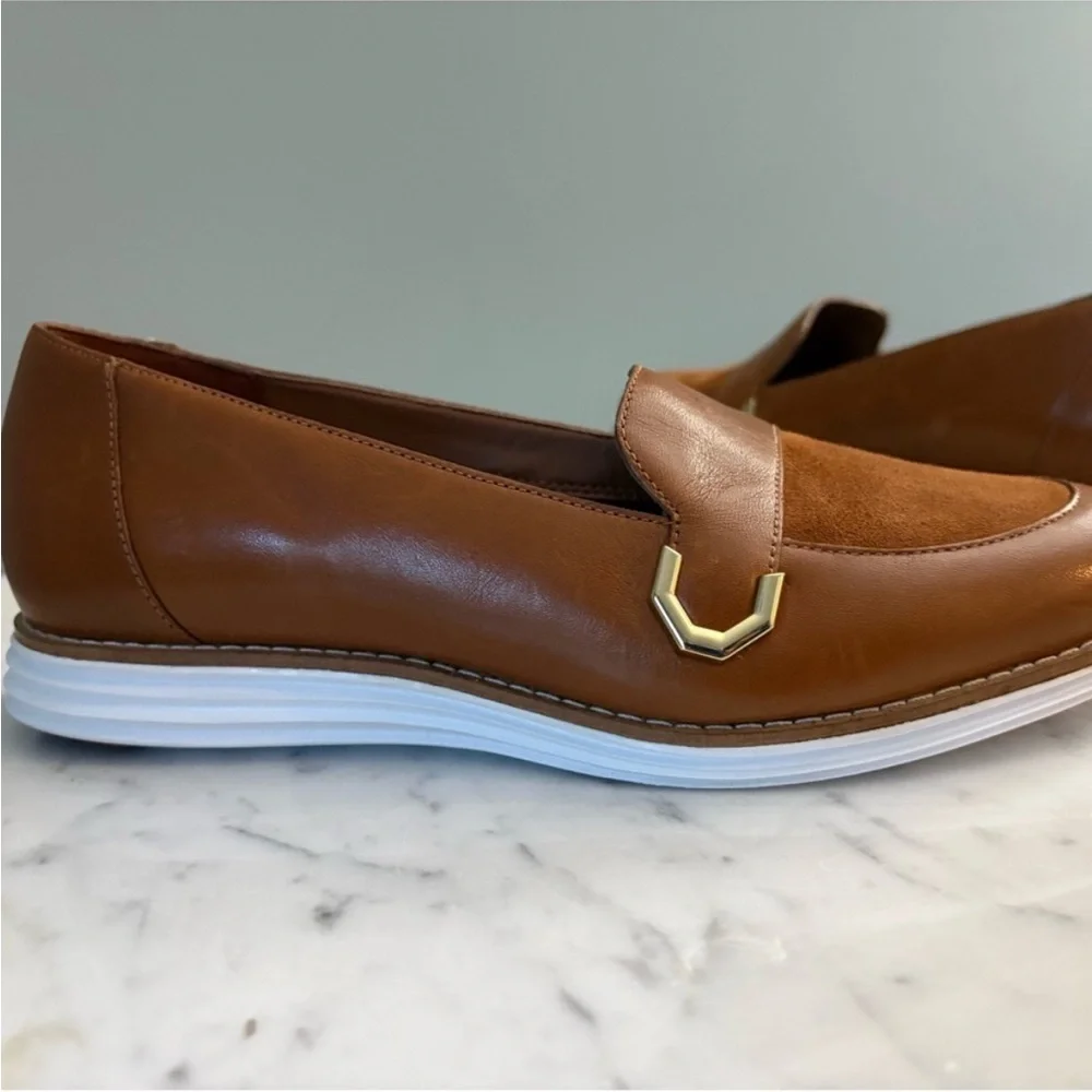 Cole Haan OriginalGrand C Buckle Loafers Brown Leather Comfort Flats 6.5B NWT
